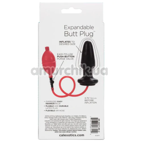 Анальный расширитель Expandable Butt Plug, черно-красный
