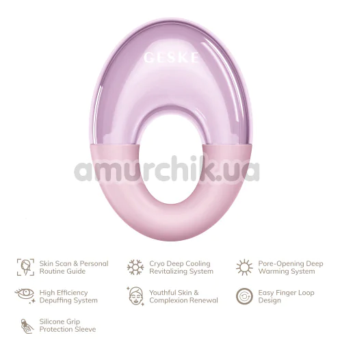 Массажер для глаз Geske Cool & Warm Eye Massager 7 in 1, светло-розовый