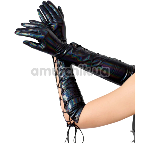 Перчатки Art of Sex Mistress Holographic, черные - Фото №1