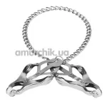 Затискачі для сосків Steamy Shades Endurance Butterfly Nipple Clamps, срібні - Фото №1