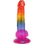 Фалоімітатор Doc Johnson Crystal Jellies Realistic Cock With Balls 8.5, мультикольоровий - Фото №3