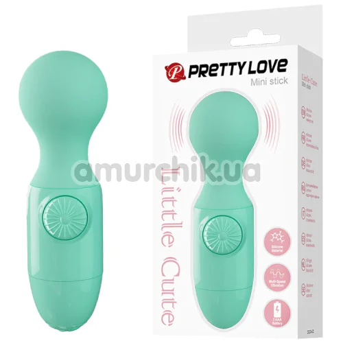 Универсальный вибромассажер Pretty Love Mini Stick Little Cute, бирюзовый