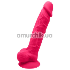 Фалоімітатор Real Love Premium Silicone Dildo 7 з мошонкою, рожевий - Фото №1