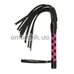 Батіг VIP Leather Flogger, чорно-рожевий - Фото №1