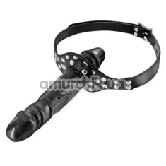 Кляп с фаллоимитатором Fetish Tentation Double Penis Gag, черный - Фото №1