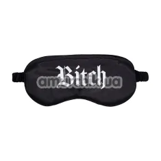 Маска на очі Ouch! Satin Blindfold Bitch, чорна - Фото №1