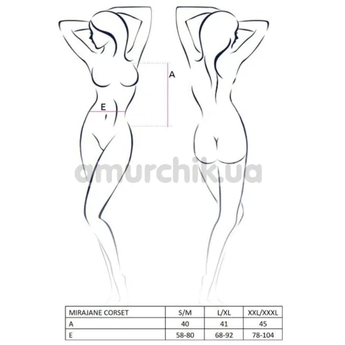 Комплект Passion Free Your Senses Mirajane Corset, чорний: корсет + трусики-стрінги
