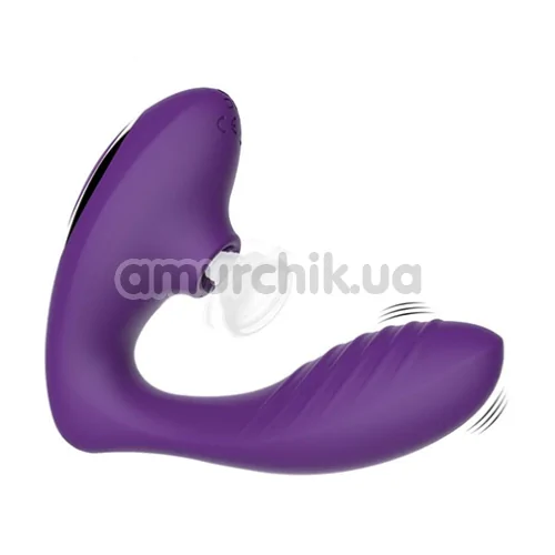 Вібратор з вакуумним стимулятором Tracy's Dog OG Sucking Vibrator, фіолетовий