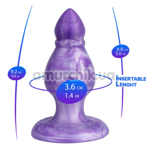 Анальна пробка SilexD Fantasy Liquid Silicone Plug Queen M, фіолетова