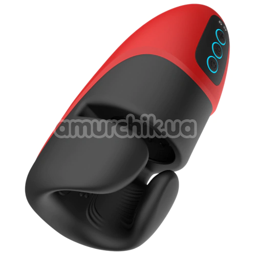 Мастурбатор з вібрацією Crushious Pancho, чорно-червоний