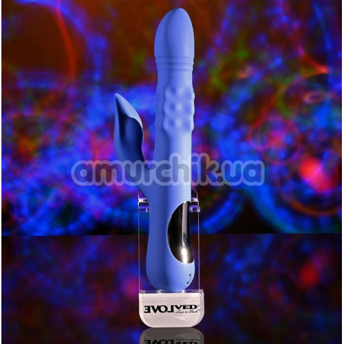 Вибратор с пульсацией и толчками Evolved Pop Goes The O, фиолетовый