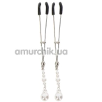 Зажимы для сосков Taboom Tweezers With Pearls, серебряные - Фото №1