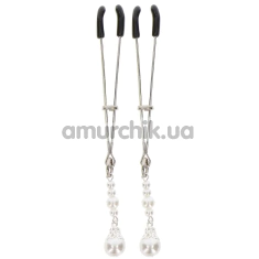 Затискачі для сосків Taboom Tweezers With Pearls, срібні - Фото №1