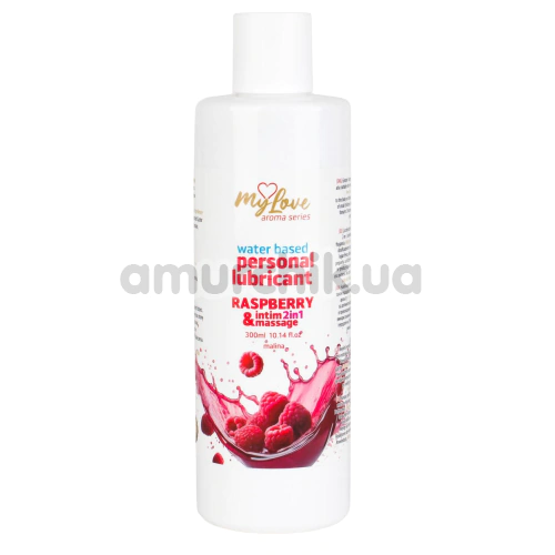 Массажный лубрикант MyLove Aroma Series Personal Lubricant 2in1 Raspberry - малина, 300 мл - Фото №1