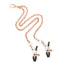 Ошейник с зажимами для сосков Liebe Seele Rose Gold Memory Thin Leather Collar with Nipple Clamps, золото-черный - Фото №6