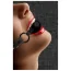 Кляп с джинсовым ремешком Ouch! Breathable Ball Gag, черный - Фото №5