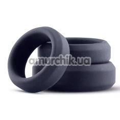 Набір ерекційних кілець для члена Boners Wide Cockring Set Rings, сірий - Фото №1