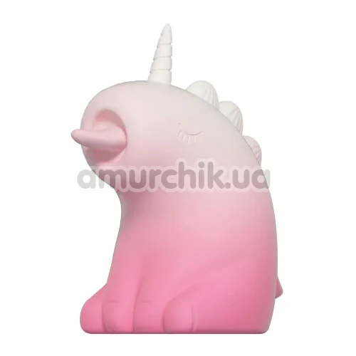 Симулятор орального сексу для жінок з вібрацією Univibe Sexy Unicorn, біло-рожевий