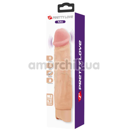 Вібратор Pretty Love Rufus No.3, тілесний