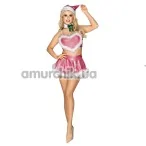 Костюм новогодний JSY Sexy Lingerie розовый: топ + юбка + чокер - Фото №1
