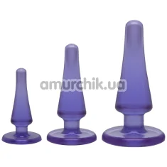 Набор анальных пробок Crystal Jellies Anal Initiation Kit, фиолетовый - Фото №1