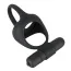 Віброкільце Black Velvets Silicone Cock & Ball Ring + Vibe, чорне - Фото №1