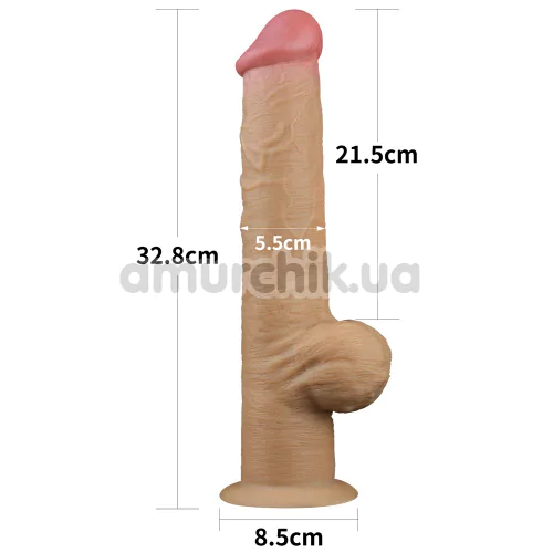 Фаллоимитатор Dual-Layered Silicone Handle Nature Cock LV411034, телесный