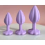 Набор анальных пробок с фиолетовым кристаллом Alume Silicone Plug, фиолетовый - Фото №11
