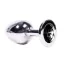 Анальная пробка с черным кристаллом SWAROVSKI Steel Jewel Plug, серебряная