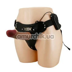 Порожній страпон з вібрацією Pretty Love Harness Briefs Starks, коричневий - Фото №1