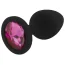 Анальна пробка з рожевим кристалом RelaXxxx Silicone Plug Medium, чорна - Фото №1