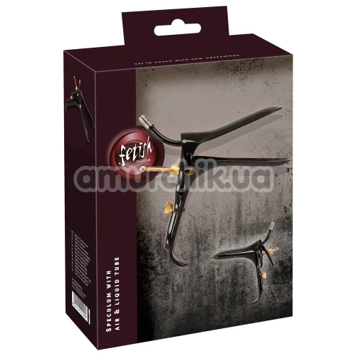 Вагинальный расширитель Fetish Collection Speculum With Air & Liquid Tube, черный