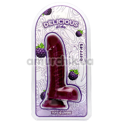 Фаллоимитатор с ароматом ежевики Delicious Dildo Berries 18 см, фиолетовый