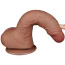 Фалоімітатор Sliding-Skin Dual Layer Dong 7.5 із зігнутим стовбуром, світло-коричневий - Фото №10