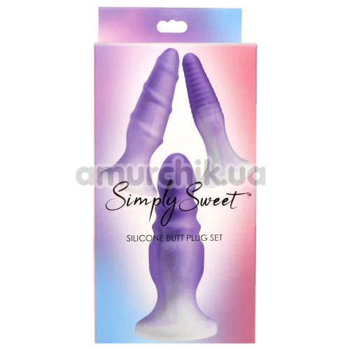 Набор анальных пробок Simply Sweet Silicone Butt Plug Set, фиолетовый