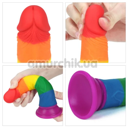 Фаллоимитатор LoveToy Prider 7, радужный