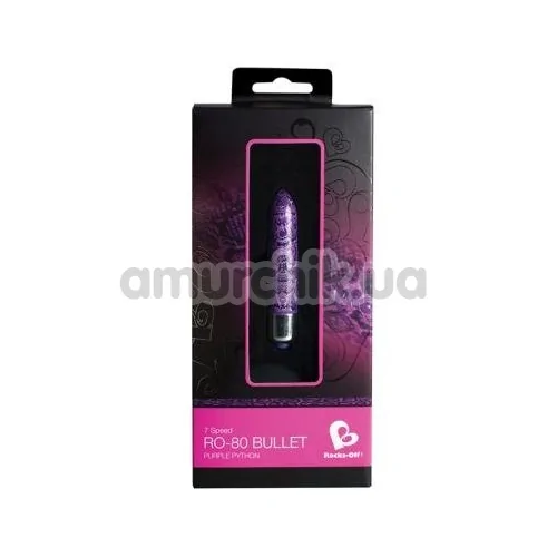 Кліторальний вібратор Rocks Оff RO-80mm 7-speed Purple Python, фіолетовий