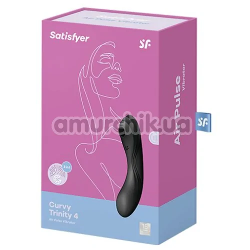 Симулятор орального сексу для жінок з вібрацією Satisfyer Curvy Trinity 4, чорний
