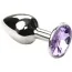 Анальная пробка с пурпурным кристаллом SWAROVSKI Silver Ametrine Small, серебряная