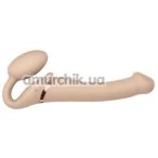 Безремневий страпон з вібрацією Strap-On-Me Vibrating Bendable Strap-On M, тілесний - Фото №1