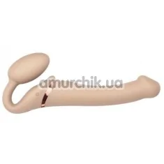 Безремневий страпон з вібрацією Strap-On-Me Vibrating Bendable Strap-On M, тілесний - Фото №1