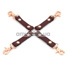 Ремінці для фіксаторів Liebe Seele Wine Red Leather Hogtie with Clips, бордові - Фото №1
