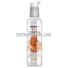 Лубрикант с согревающим эффектом Swiss Navy 4 in 1 Playful Flavors Salted Caramel Delight - соленая карамель, 118 мл - Фото №1