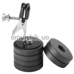 Зажим для сосков Master Series Onus Nipple Clip W-Magnet Weights, серебряные - Фото №1