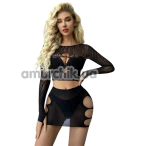 Комплект Star Night Sexy Hollow Out Set, черный: топ + юбка - Фото №1