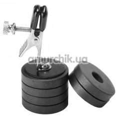 Зажим для сосков Master Series Onus Nipple Clip W-Magnet Weights, серебряные - Фото №1