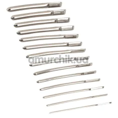 Набор из 14 уретральных вставок Penis Plug 14-Piece Dilator Set, серебряный - Фото №1