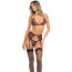 Комплект Sneak Peak 3PC Bra Garter Set, фиолетовый: бюстгальтер + трусики-стринги + пояс для чулок - Фото №1