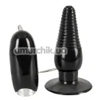 Анальная пробка с вибрацией Rotating+Vibrating Plug, черная - Фото №1