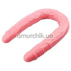 Двокінцевий фалоімітатор Hi Basic Flexible Double Dong, тілесний - Фото №1